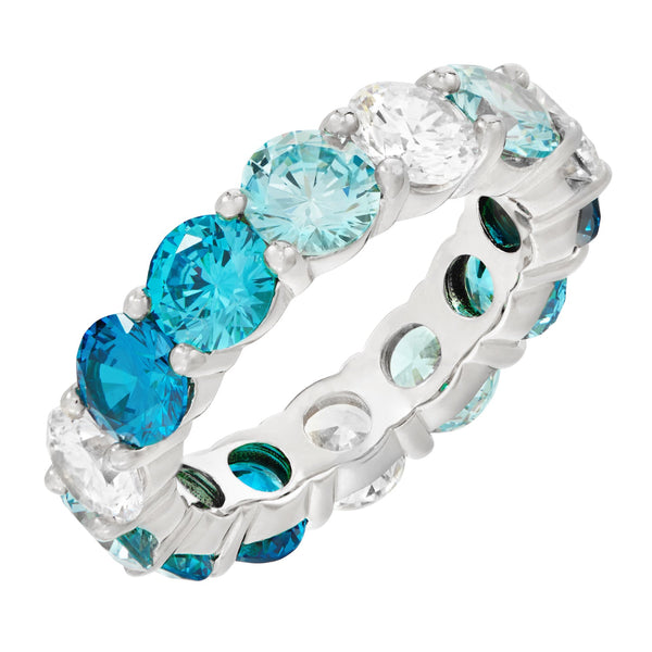 Silver Ombre Ring with Blue Stones - Sale