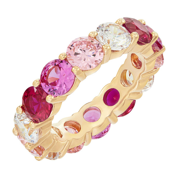 Gold Ombre Ring with Pink Stones - Sale