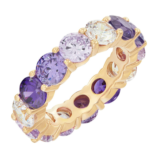 Gold Ombre Ring with Purple Stones - Sale