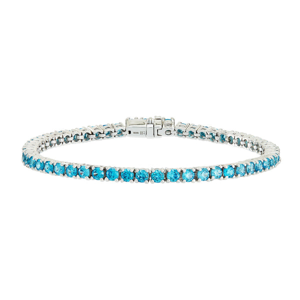 Silver Tennis Bracelet with Turquoise Stones - Sale