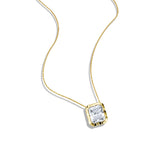 Emerald Cut Molten Frame Necklace