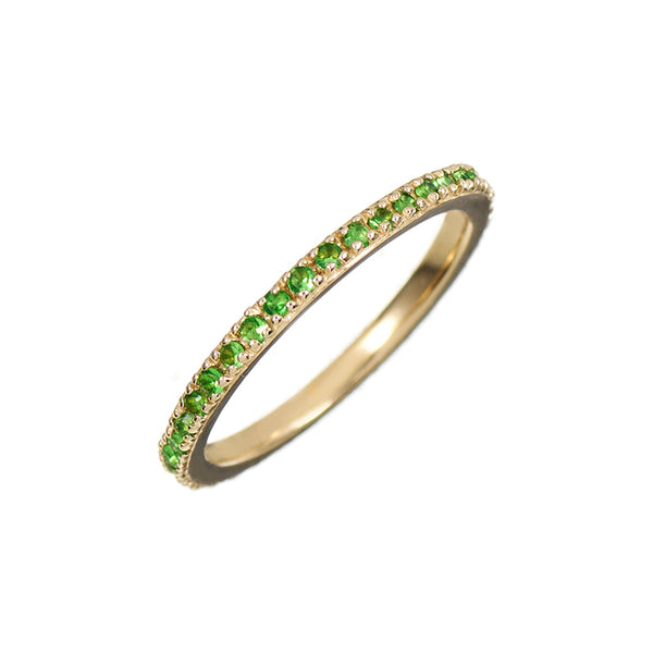 Gold Stacking Ring with Green Stones - Sale
