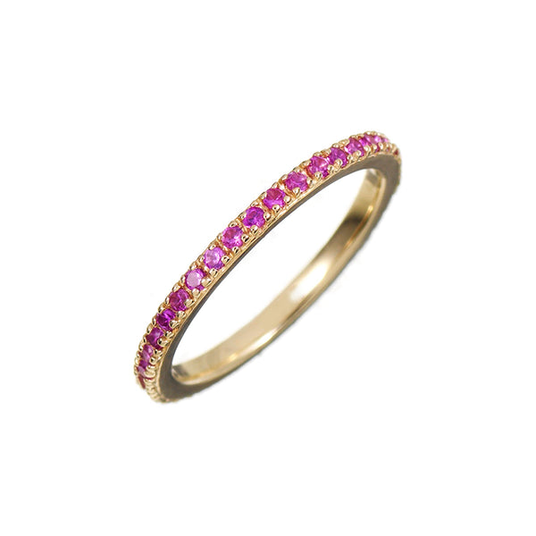Gold Stacking Ring with Pink Stones - Sale