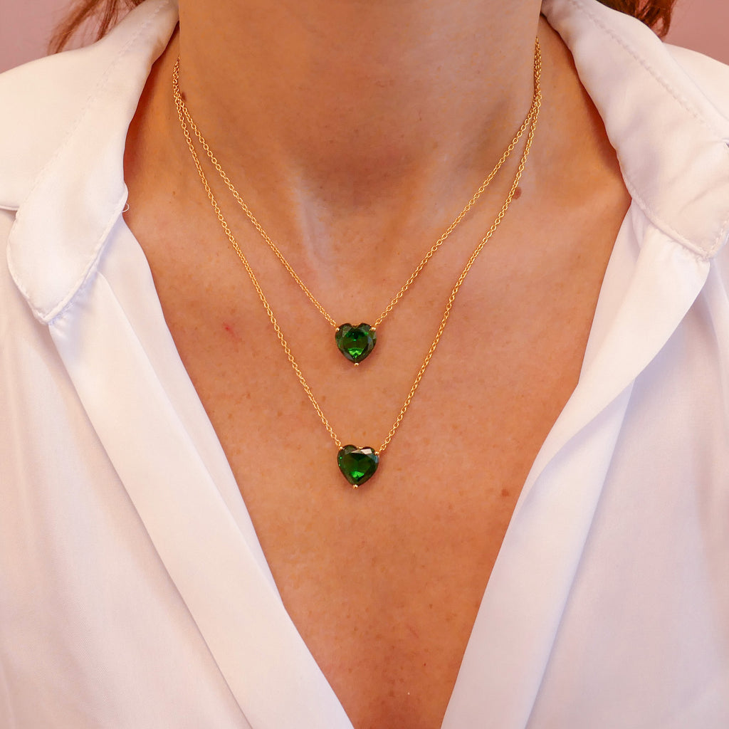 Green on sale heart necklace