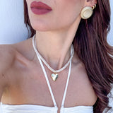 Gold Heart Rope Necklace