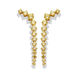 Gold Skeleton Studs with Canary Stones
