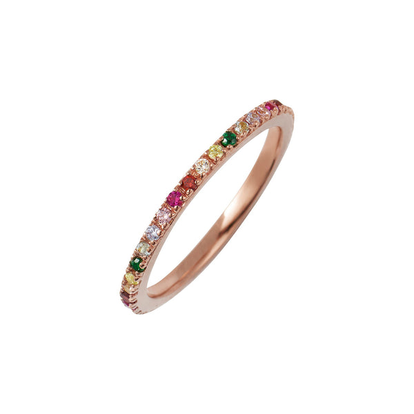 Rose Gold Rainbow Stacking Ring - Sale