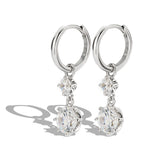 Silver Double Drop Huggies