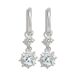 Silver Double Drop Huggies