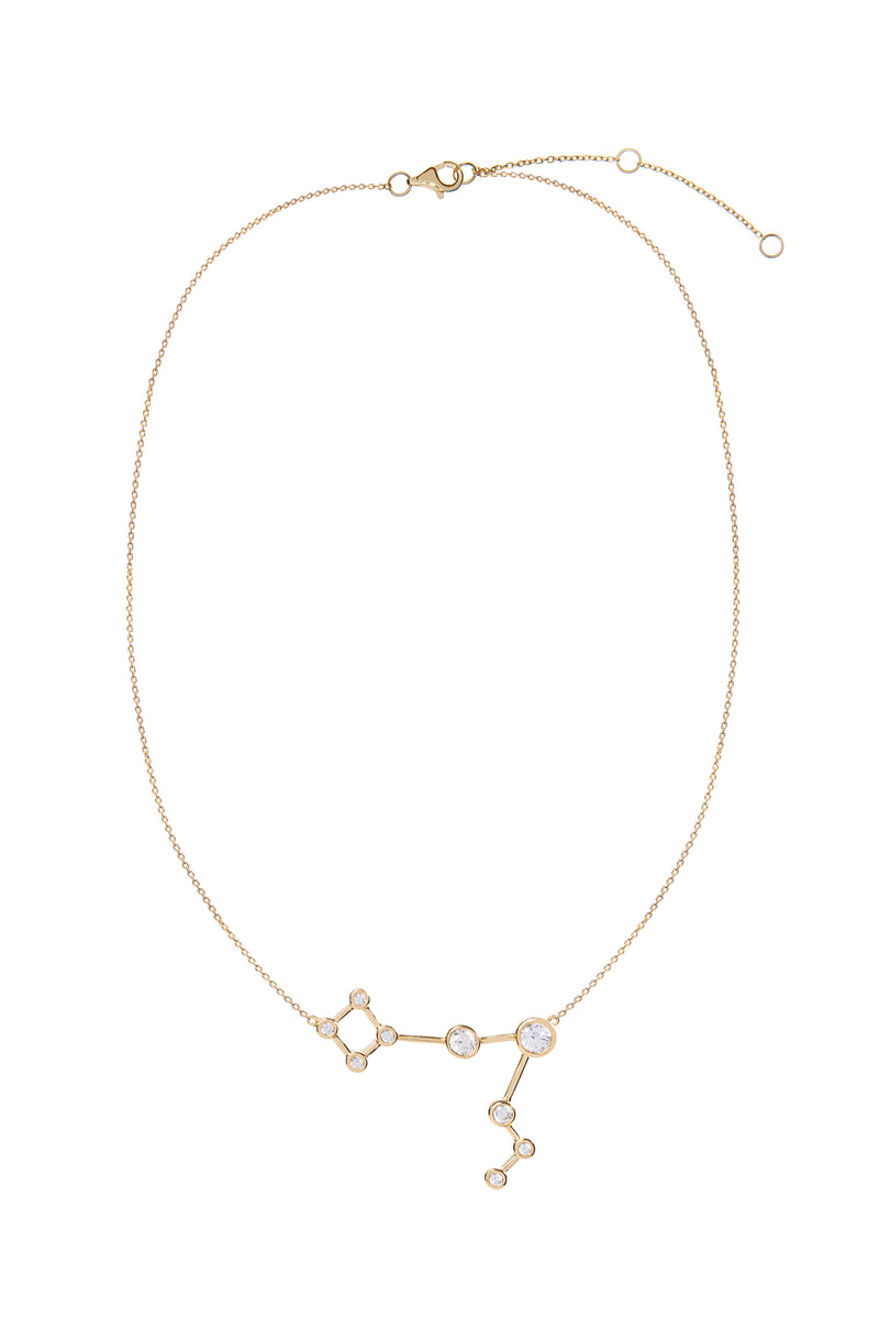 Pisces Zodiac Gold Constellation Necklace