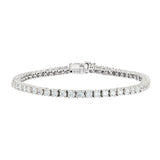 Silver tennis bracelet with white cubic zirconia stones, Rosie Fortescue Jewellery London