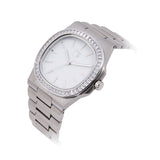 Stainless Steel White Stone Bezel Watch - Sale