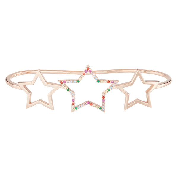 Rose Gold Rainbow Star Hand Cuff - Sale