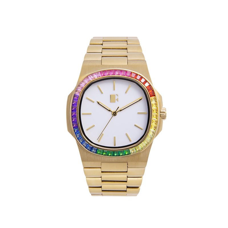 Gold Rainbow Bezel Watch - Sale