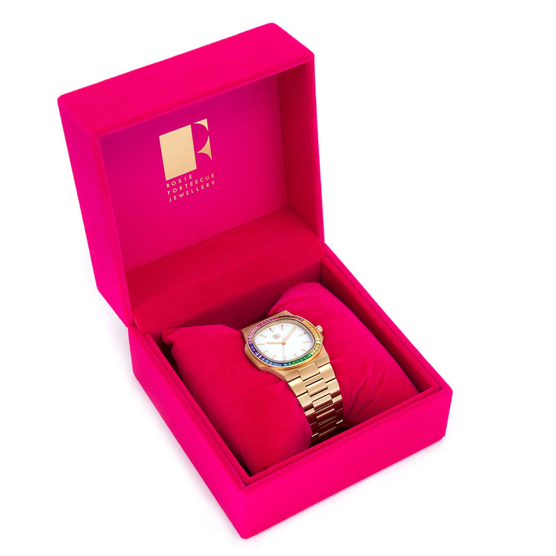 Gold Rainbow Bezel Watch - Sale