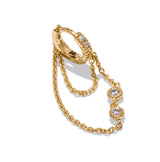 Gold Chain Drop Huggy Hoop