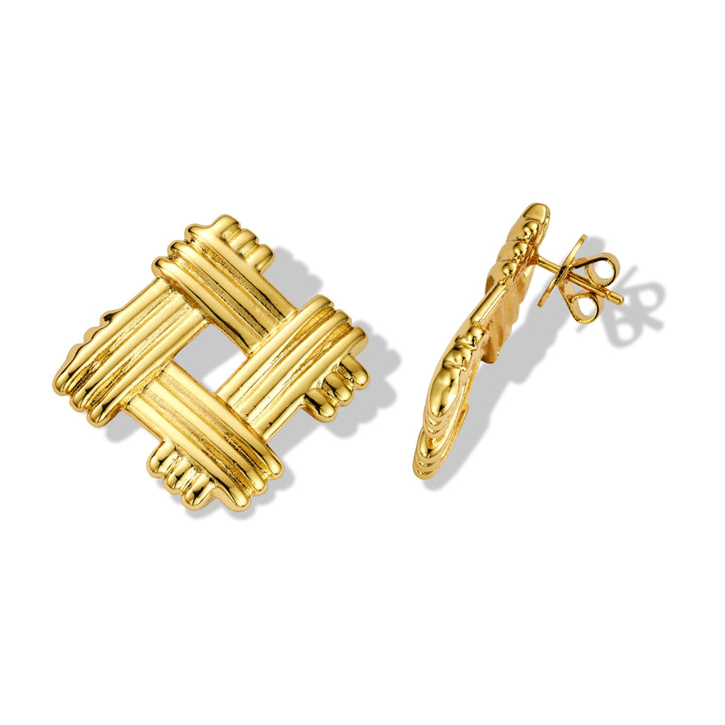 Gold Criss Cross Studs