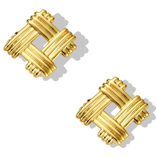 Gold Criss Cross Studs