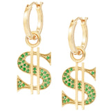 Dollar Charm Hoops - Sale