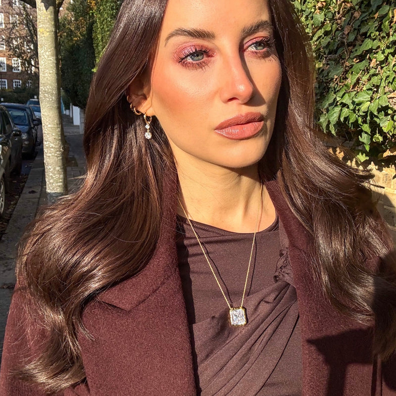 Emerald Cut Molten Frame Necklace