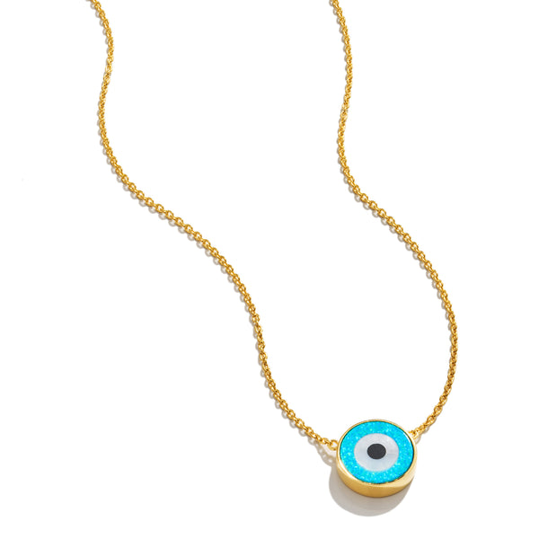 Opal evil deals eye necklace