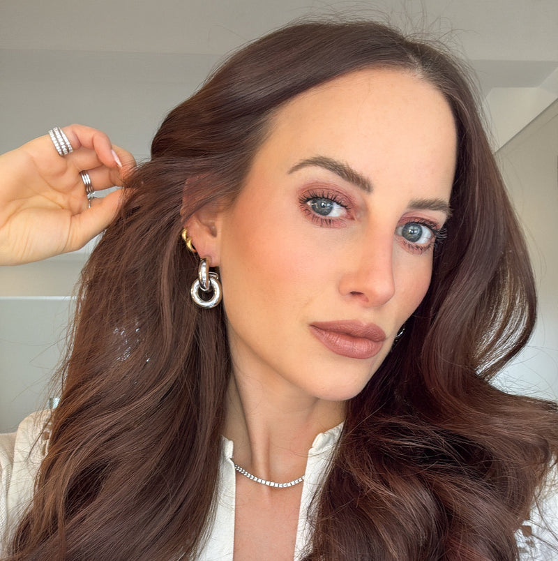 Silver Double Circle Hoops