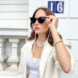 Freshwater Pearl And Turquoise Evil Eye Sunglasses Chain