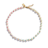 Freshwater Pearl and Neon Rainbow Thread Necklace