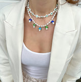 Freshwater Pearl and Evil Eye Necklace