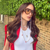 Freshwater Pearl and Red Mushroom Sunglasses Chain