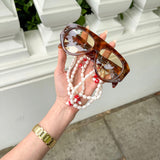 Freshwater Pearl and Red Mushroom Sunglasses Chain 4