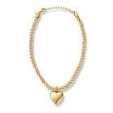 Gold Heart Rope Necklace