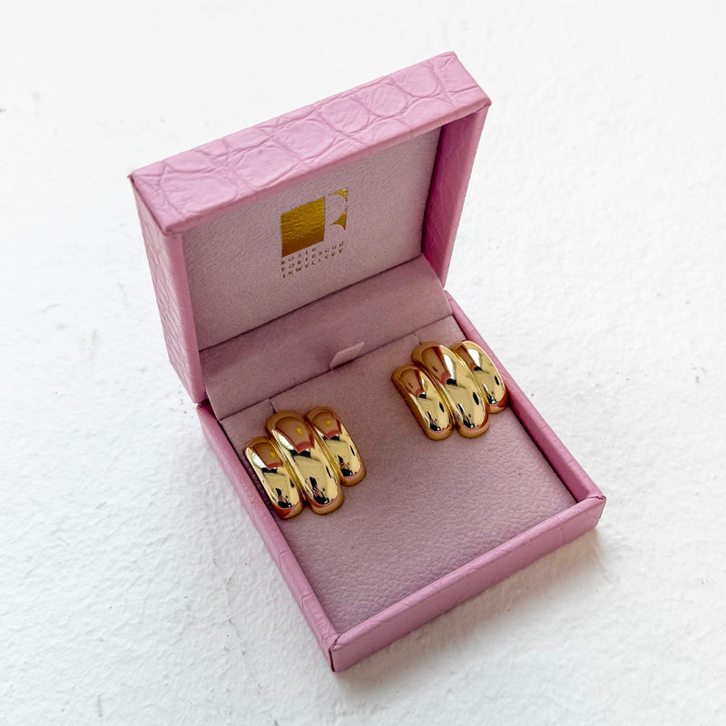 gold-plated stud earrings