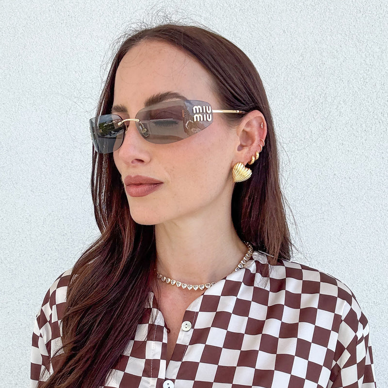Gold Heart Studs