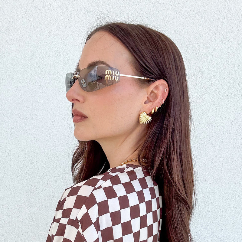 Gold Heart Studs