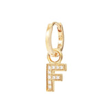 F Alphabet Charm Hoop - Sale