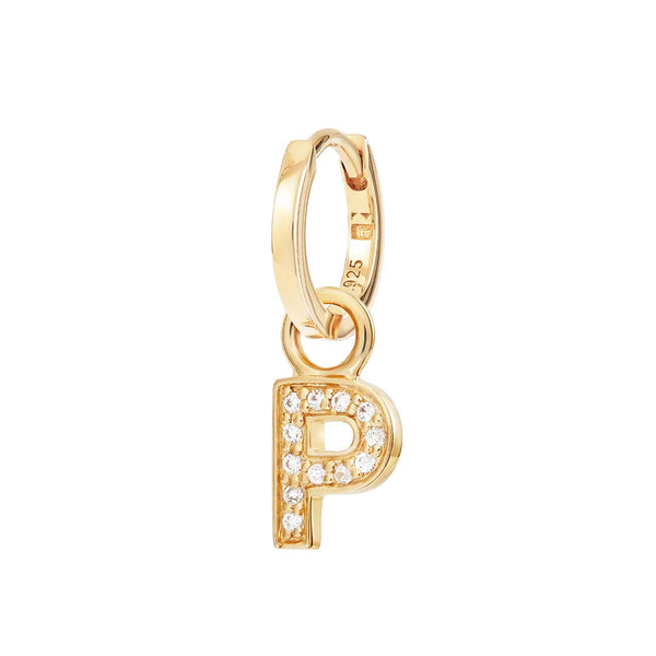 P Alphabet Charm Hoop - Sale