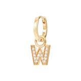 W Alphabet Charm Hoop - Sale