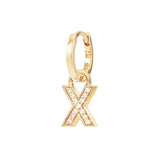 X Alphabet Charm Hoop - Sale