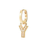 Y Alphabet Charm Hoop - Sale