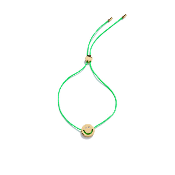 Neon Green Smile Rope Bracelet