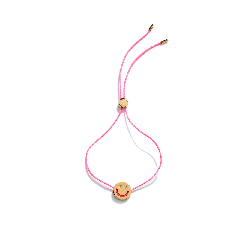 Neon Pink Smile Rope Bracelet