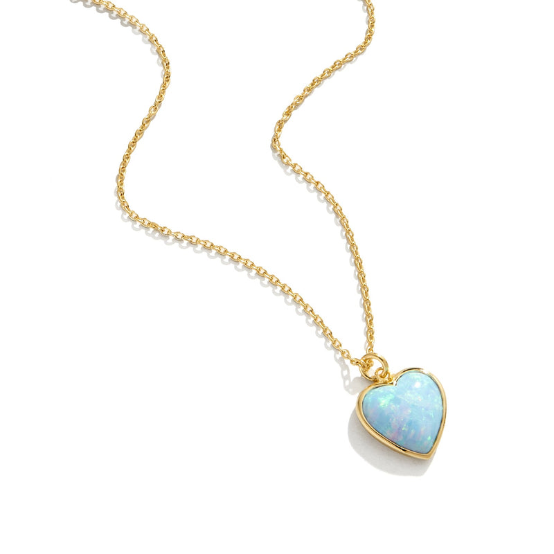 Blue Opal Heart Necklace - Sale