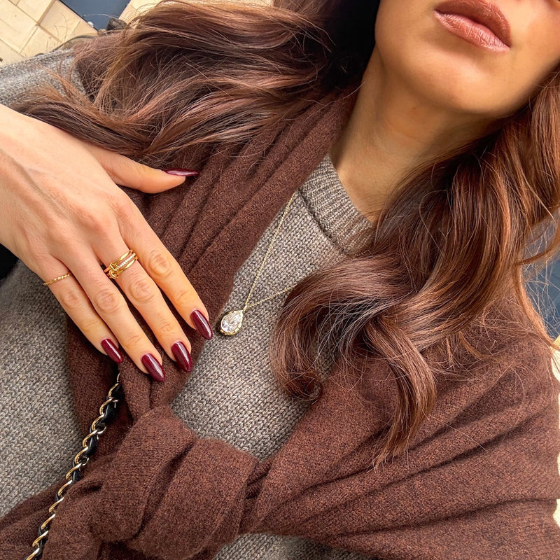 Pear Molten Frame Necklace