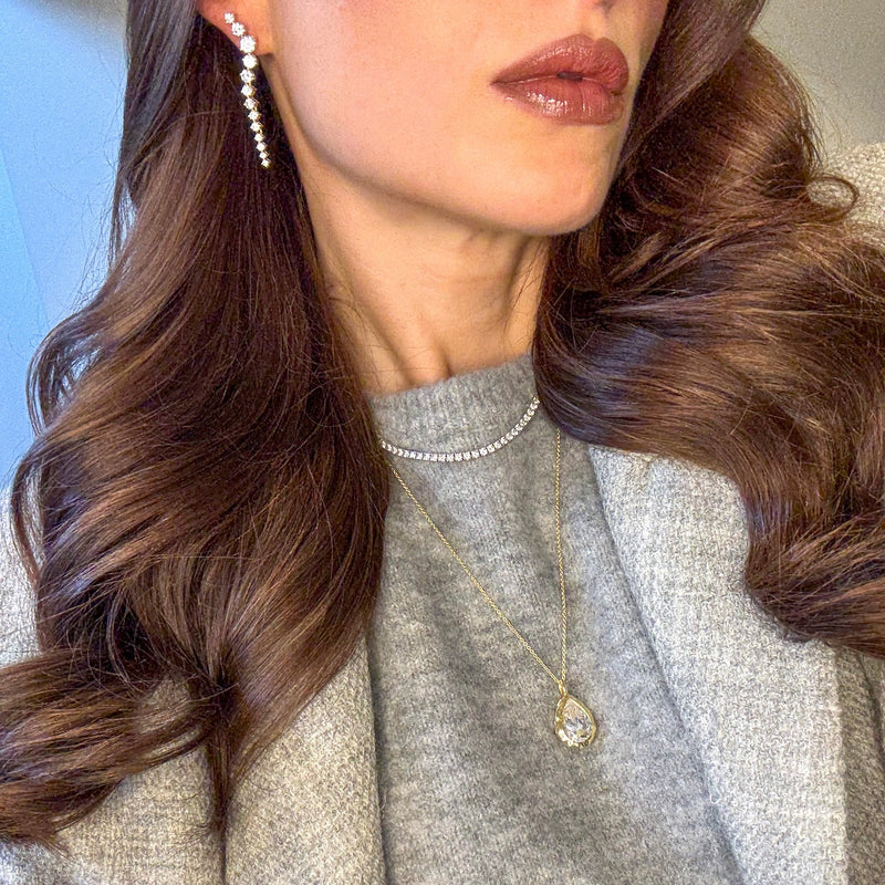 Pear Molten Frame Necklace