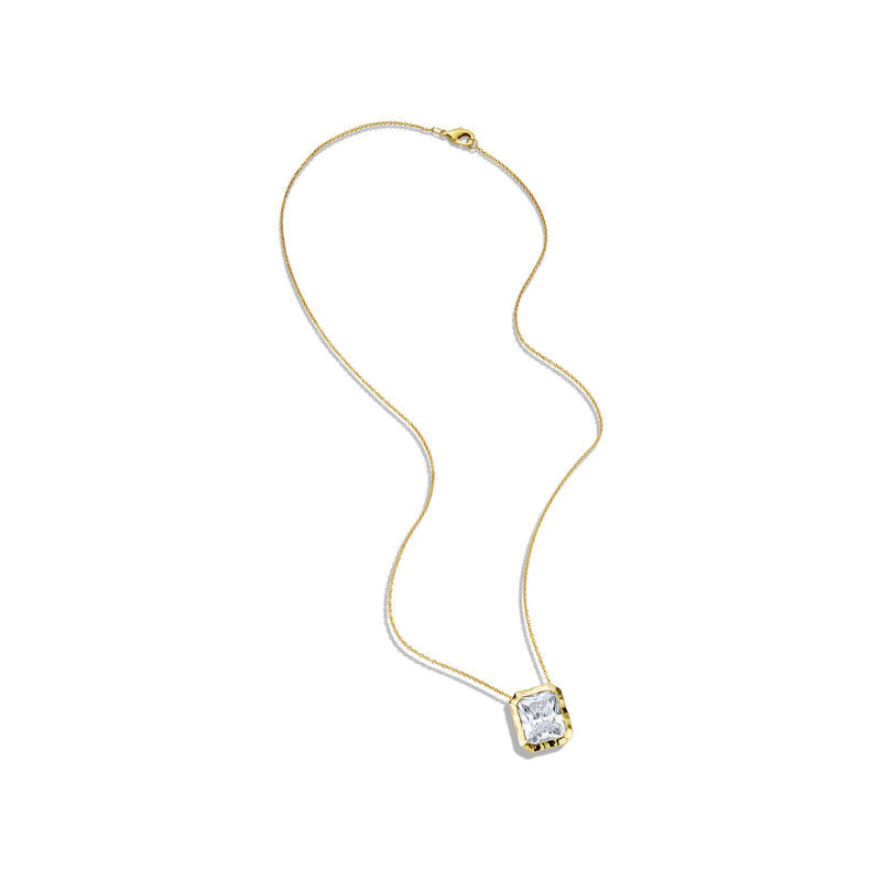 Emerald Cut Molten Frame Necklace