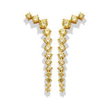 Gold Skeleton Studs with Canary Stones