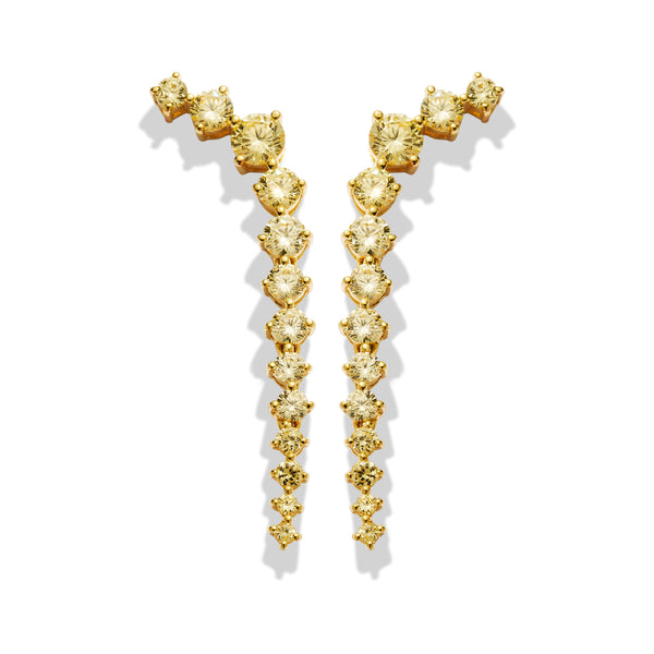 Gold Skeleton Studs with Canary Stones