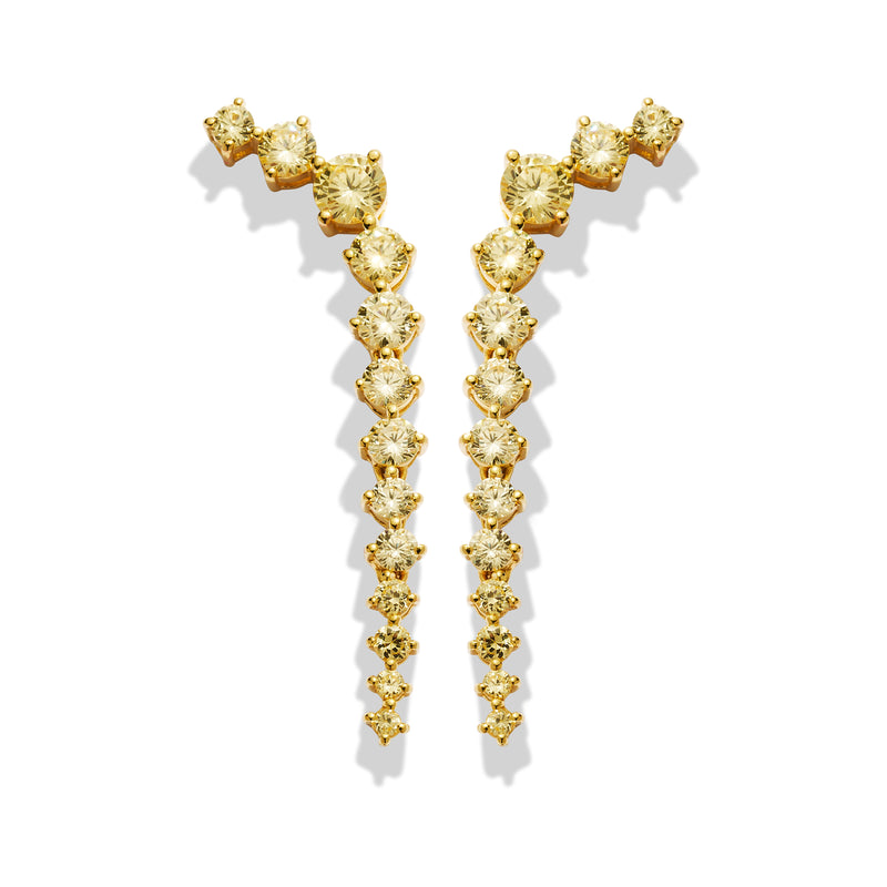 Gold Skeleton Studs with Canary Stones