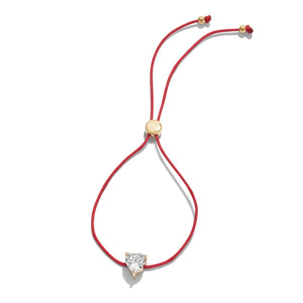Red Heart Stone Rope Bracelet